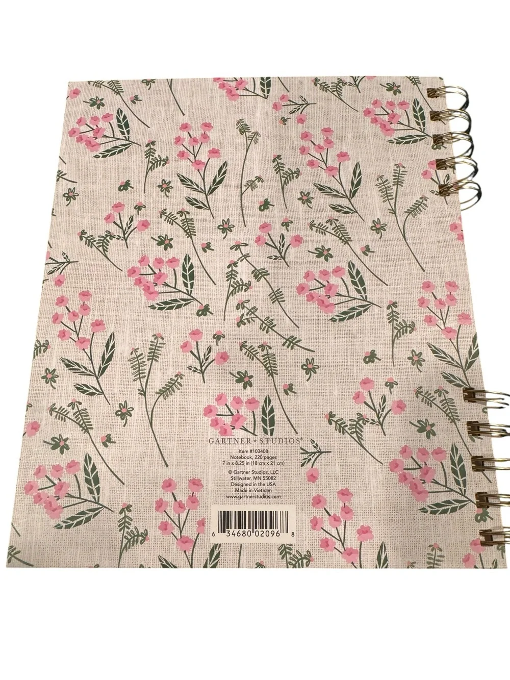 Floral Spiral Notebook - Pink & Green Botanical Cover